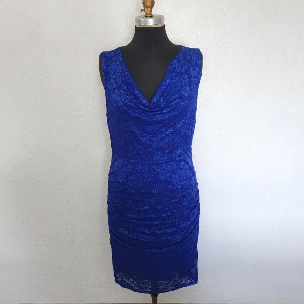 Cache Blue Lace Sheath Dress Size 0